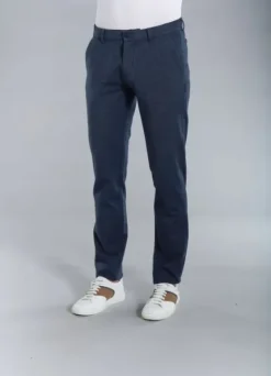 Pantalon élastiqué en sergé chiné de coton stretch-jerem Cheap