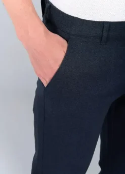 Pantalon élastiqué en sergé chiné de coton stretch-jerem Cheap