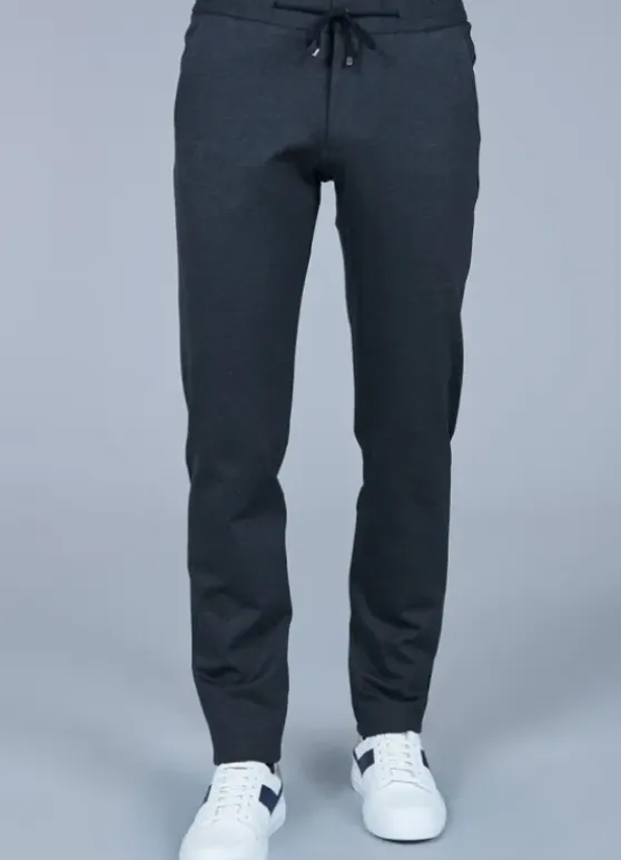 Pantalon uni à taille élastique-jerem Sale