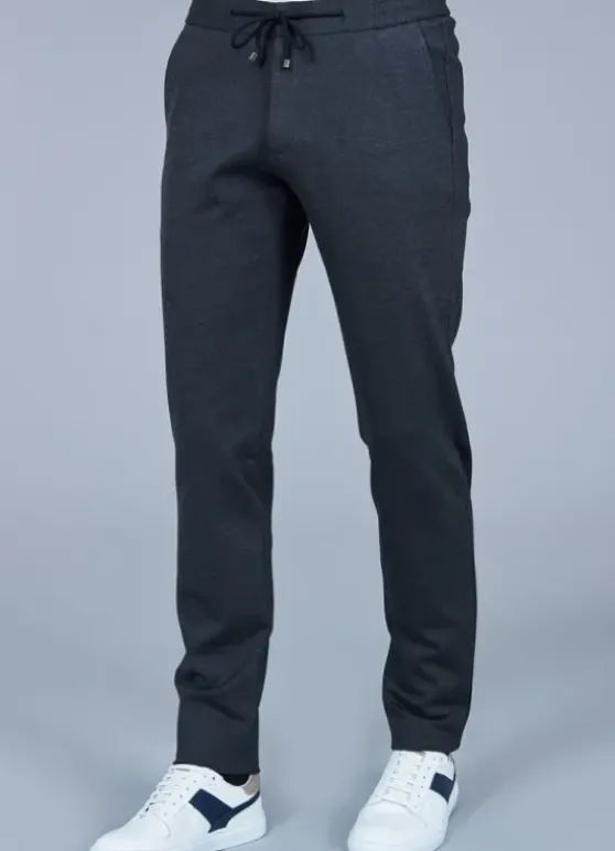 Pantalon uni à taille élastique-jerem Sale