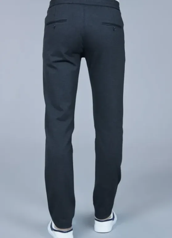 Pantalon uni à taille élastique-jerem Sale