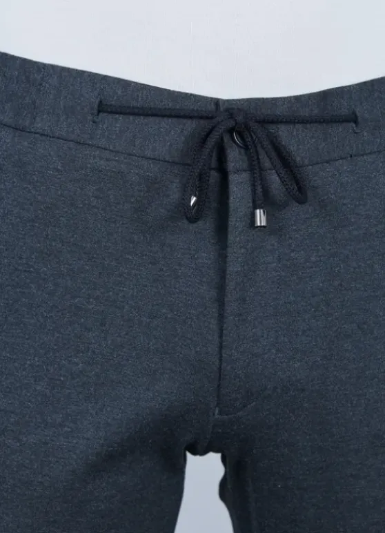 Pantalon uni à taille élastique-jerem Sale