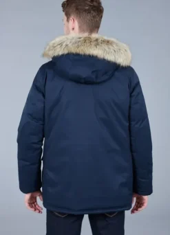 Parka en duvet avec capuche et bande en fausse fourrure amovible-jerem Cheap