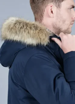 Parka en duvet avec capuche et bande en fausse fourrure amovible-jerem Cheap
