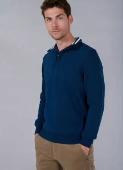 Polo Ribot col montant avec logo brodé-jerem Cheap