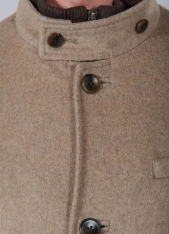 Veste à col officier en laine mélangée-jerem Sale