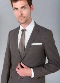 Veste de costume ajustée et stretch à motif subtile-jerem Fashion