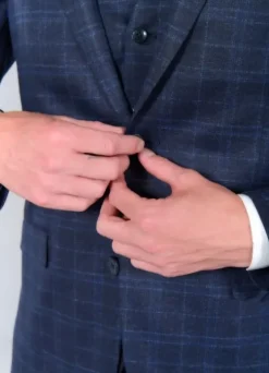 Veste de costume extra-slim en maille stretch imprimée Prince de Galles-jerem Store