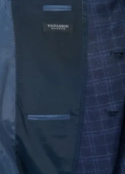 Veste de costume extra-slim en maille stretch imprimée Prince de Galles-jerem Store