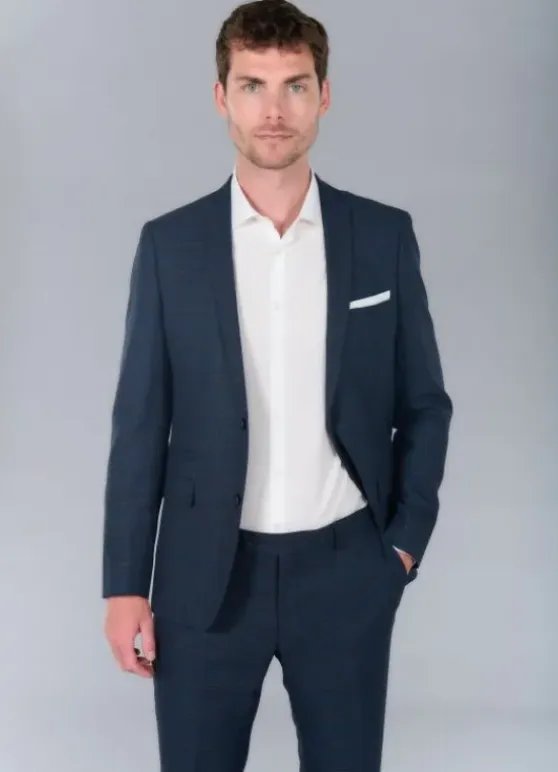 Veste de costume stretch à carreaux-jerem Store