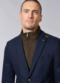 Veste en laine brossée et plastron amovible en suédine-jerem Fashion
