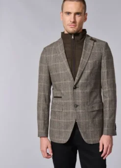 Veste souple en prince de Galles à plastron amovible en suédine-jerem Best Sale