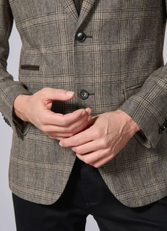 Veste souple en prince de Galles à plastron amovible en suédine-jerem Best Sale
